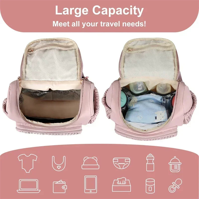 Large Capacity Organizer Mommy Bag For Baby Diapers Outdoor Stroller Hanging Bags Maternity Women Fashion Backpack Lightweight